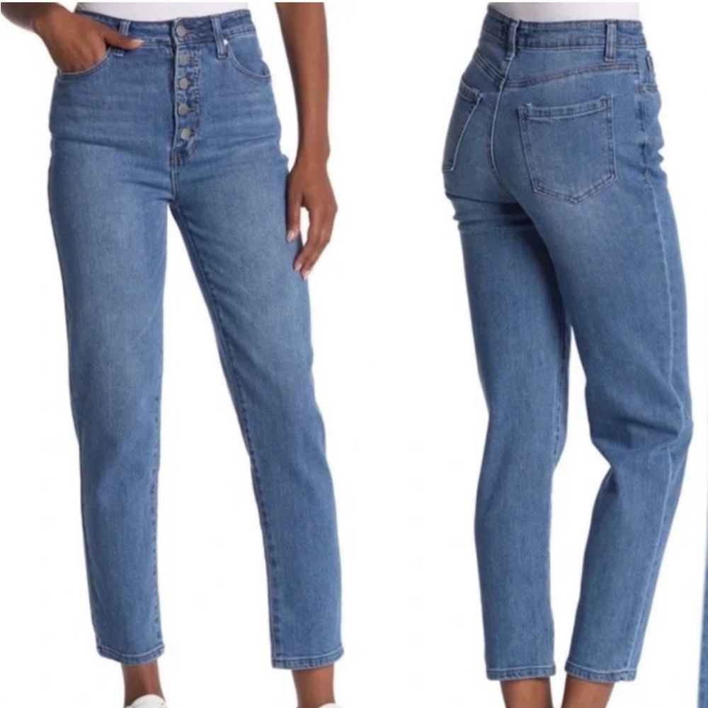 Abound Mom Jeans Women's Size 29 High Waist Denim Jeans Button Fly Light Wash